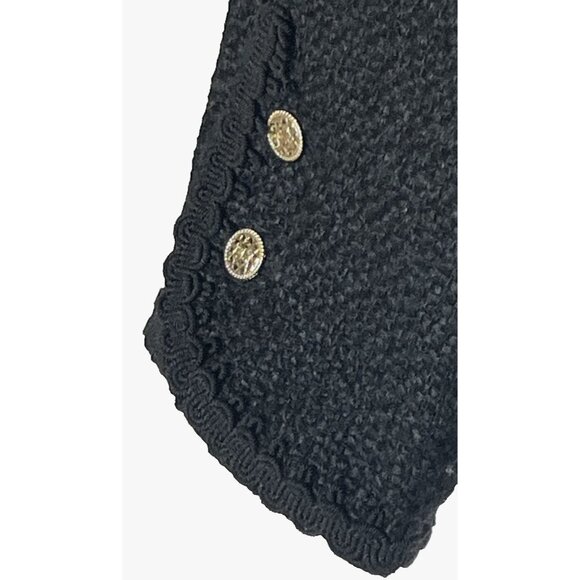 Zara Black Buckle Tweed Double Breasted Open Blazer Jacket - Picture 12 of 12